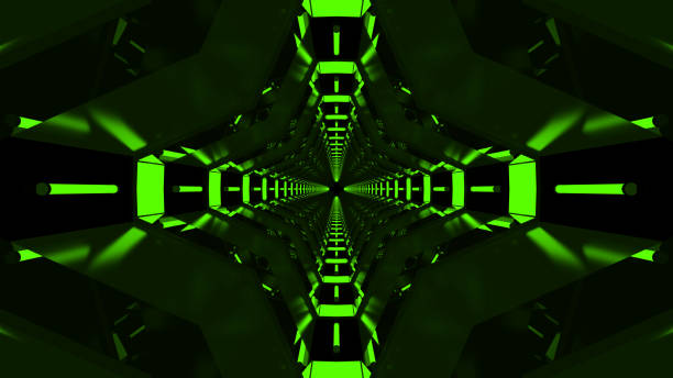 istock Green Abstract Dijital 3d Rendering Tunnel Image 1079234770