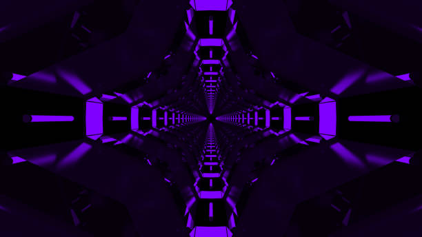 istock Abstract light corridor. Futuristic tunnel. Future interior background, business, sci-fi science concept. 3d rendering 1079235222
