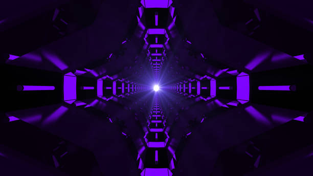 istock Abstract light corridor. Futuristic tunnel. Future interior background, business, sci-fi science concept. 3d rendering 1079235390