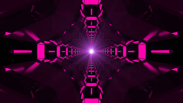istock Pink Abstract light corridor. Future interior background, business, sci-fi science concept. 3d rendering 1079235518