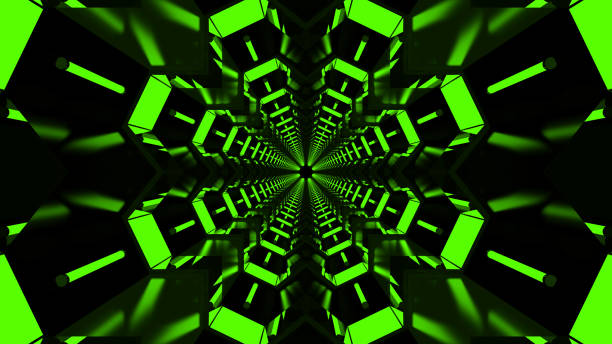 istock Green Abstract Dijital 3d Rendering Tunnel Image 1079238470