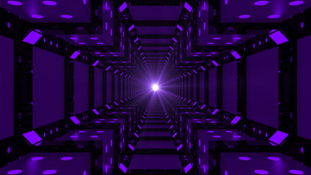 istock Abstract light corridor. Futuristic tunnel. Future interior background, business, sci-fi science concept. 3d rendering 1079241962