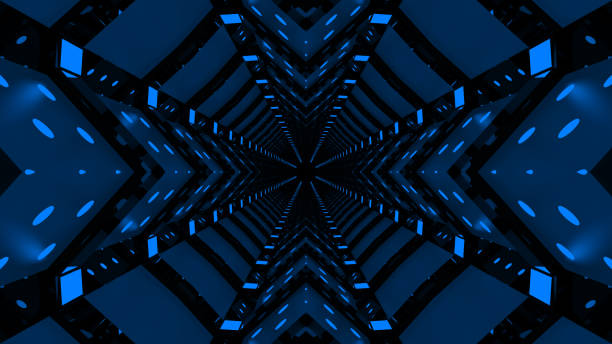 istock Blue Abstract light corridor. Futuristic tunnel. Endless hallway image 1079241982