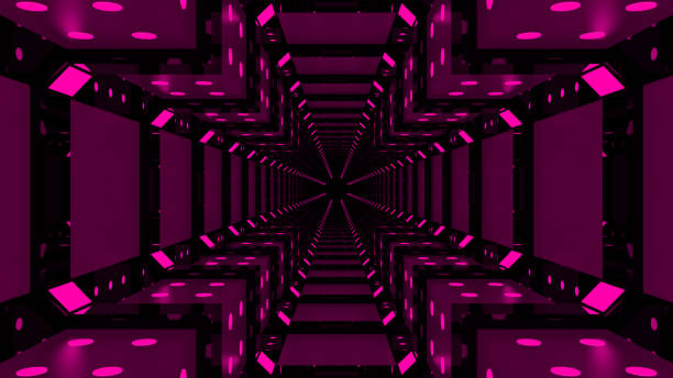 istock Pink Abstract light corridor. Future interior background, business, sci-fi science concept. 3d rendering 1079243720
