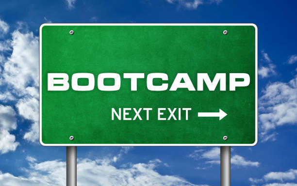 Boot camp - next exit stock photo