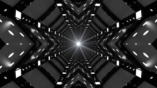 istock Metallic Abstract light corridor. Futuristic tunnel image 1079245404