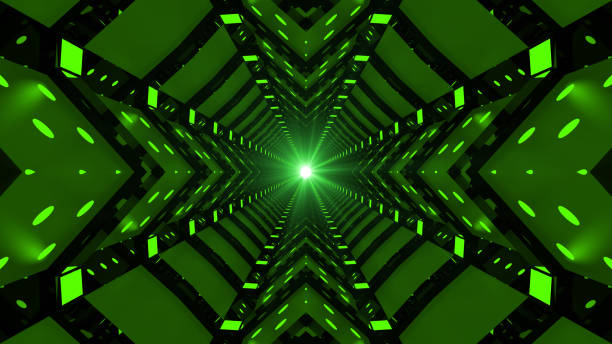 istock Green Abstract Dijital 3d Rendering Tunnel Image 1079247280