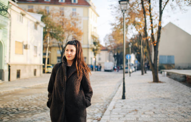 istock Woman walking on the empty streets 1079258092