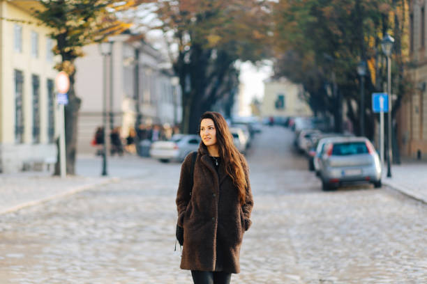 istock Woman walking on the empty streets 1079258650