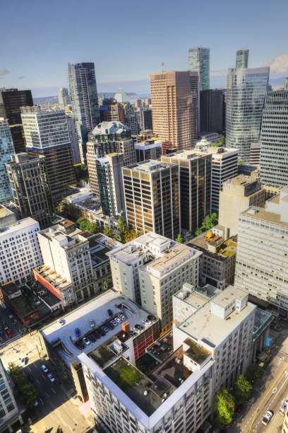 istock Vertical aerial of the Vancouver, Canada downtown 1079261342