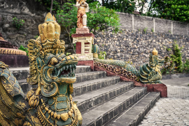 istock Sculpture of dragon in budhist temple 1079262392