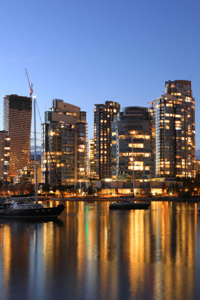 istock Vertical sunset view of the Vancouver cityscape 1079267594