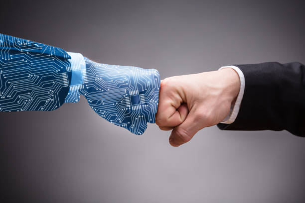 istock Two Businesspeople Making Fist Bump 1079268366