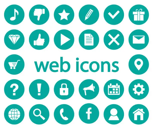 Vector illustration of Set of web icons. Vector illustration