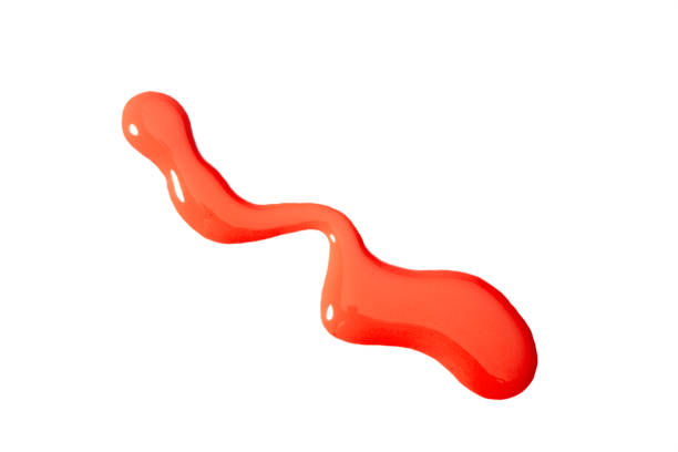 istock Living coral nail polish spill. 1079302284