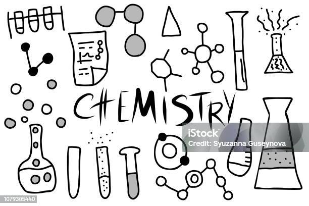 Chemistry Doodle Objects Set Vector Illistration Stock Illustration -  Download Image Now - Art, Biology, Cartoon - iStock