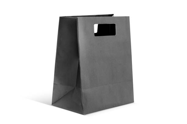istock Black shopping recycle craft paper bag 1079322092