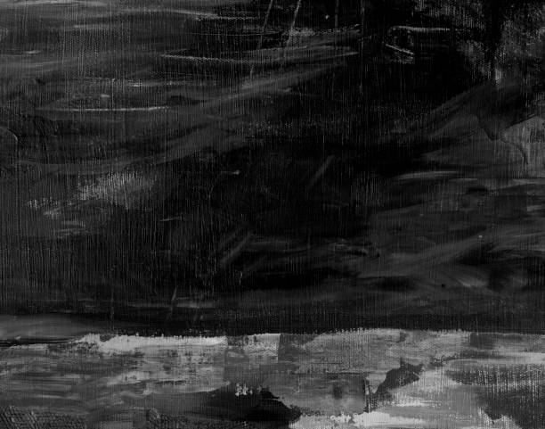 istock Abstract acrylic - black and white on canvas 1079366354