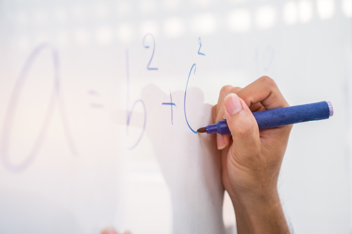 Hand Asian Solving Solution Math Formulas Doing Mathermatics Problem On ...