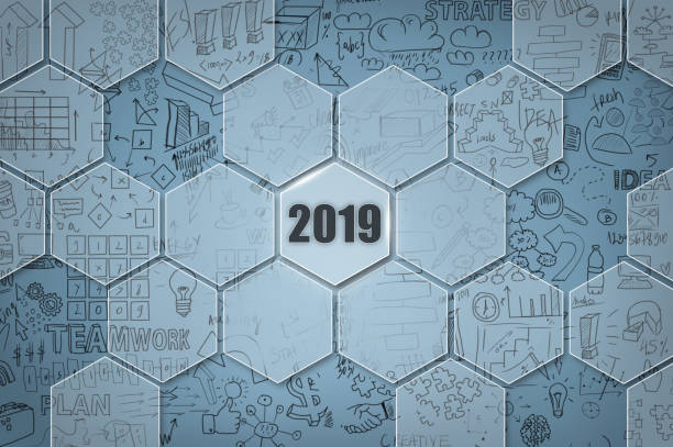 istock 2019 / Honeycomb buttons with charts and diagrams on blue background (Click for more) 1079437242
