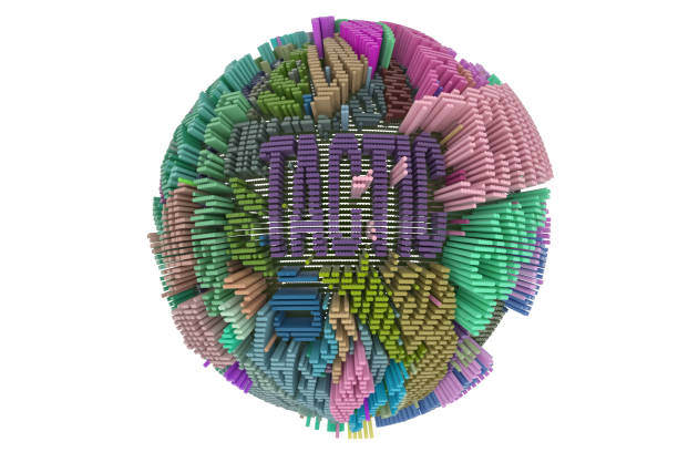 istock Colorful 3D rendering. Illustrations of business or finance, geometric structure, sphere or planet for graphic design or wallpapers. 1079482786