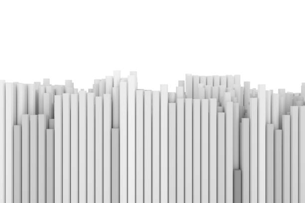 istock Illustrations of shape composition, geometric structure, block for graphic design or wallpapers. Gray or black and white b&w 3D rendering. 1079485352