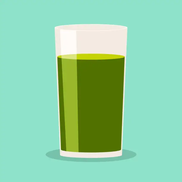 Vector illustration of Green smoothie. Vector flat illustration.