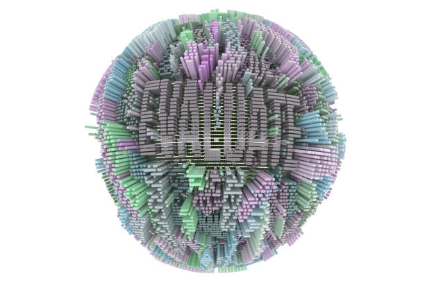 istock Colorful 3D rendering. Abstract business or finance, geometric structure sphere or planet. Wallpaper for graphic design. 1079487048