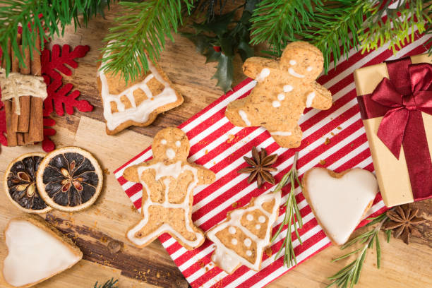 istock Gingerbread cookies with spices and Christmas decoration. 1079511288