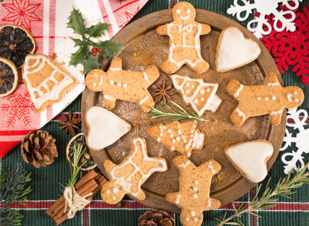 istock Gingerbread cookies with spices and Christmas decoration. 1079511298