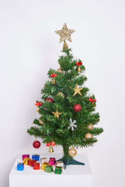 istock Christmas Tree Concept Interior Room with Decoration on White Background. 1079525542