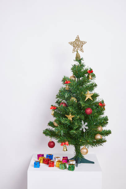istock Christmas Tree Concept Interior Room with Decoration on White Background. 1079527650