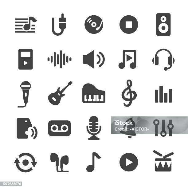 Music Icons Smart Series Stock Illustration - Download Image Now - Music, Audio Equipment, Bell