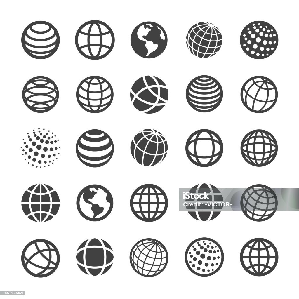 Icone del globo e della comunicazione - Smart Series - arte vettoriale royalty-free di Globo terrestre