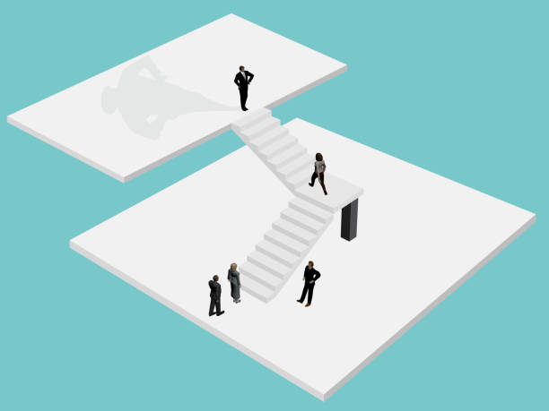 istock People climb the stairs to the boss 1079545964