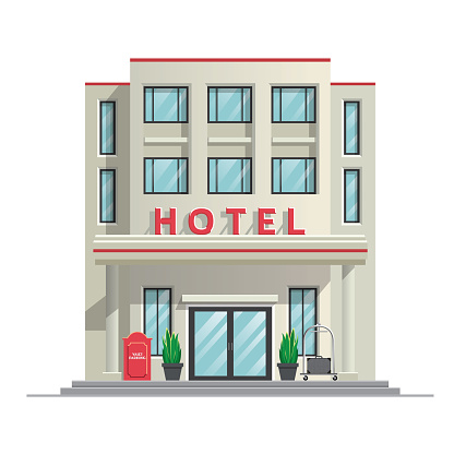 vector of simple modern hotel building