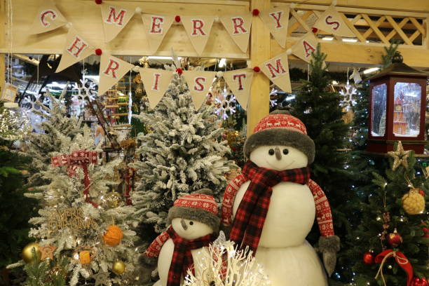 istock Merry Christmas, snowman decorations 1079554236