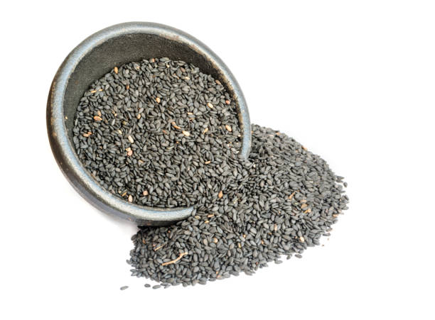 istock Black Sesame Seeds Isolated on White Background 1079561328