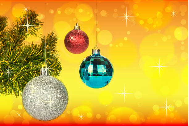 istock Christmas balls decoration on abstract bokeh background 1079564736