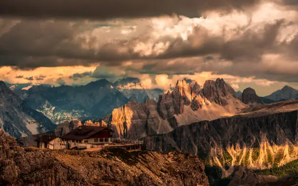 Rifugio Lagazuoi at Golden Hour