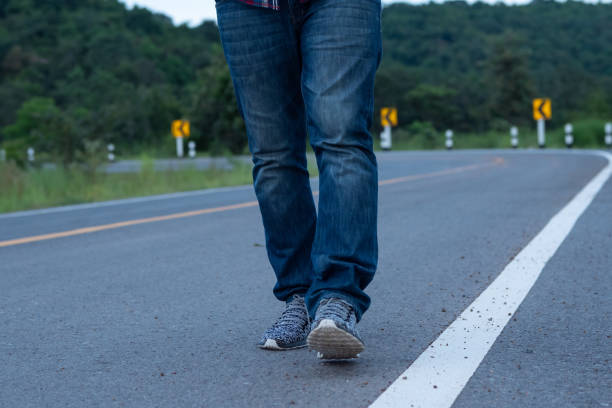 istock Man traveling and walking in Road 1079586814