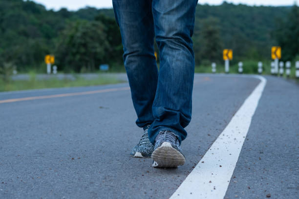 istock Man traveling and walking in Road 1079586854