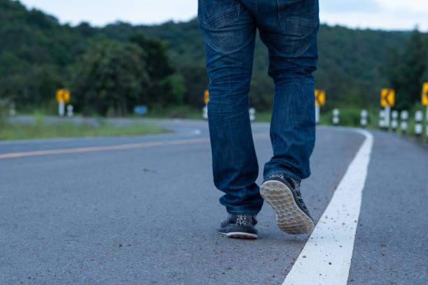 istock Man traveling and walking in Road 1079586860