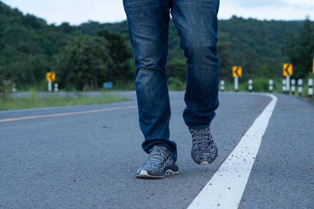 istock Man traveling and walking in Road 1079586864