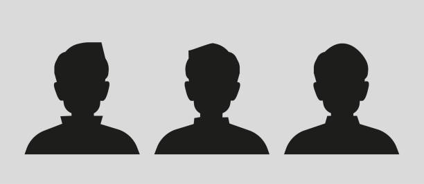 男別の髪型ベクトルのシルエット - people the human body human head human face点のイラスト素材／クリップアート素材／マンガ素材／アイコン素材