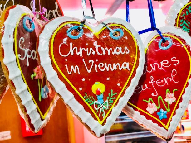 Christmas in Vienna Gingerbread heart stock photo