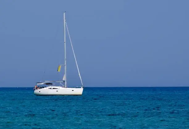 Sailing yacht sailing in the sea