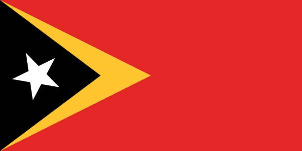 Vector Image of Timor Leste Flag Vector Image of Timor Leste Flag. Based on the official and exact Timor Leste flag dimensions (2:1) & colors (485C, 123C, Black and White) leste stock illustrations