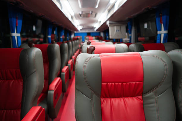 istock Leather seat in the bus 1079626158