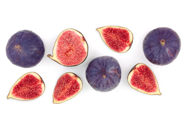 istock fig fruits isolated on white background with copy space for your text. Top view. Flat lay pattern 1079629480